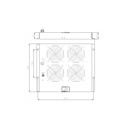 Panel Chłodzący 4x23w Rack 19 Sufitowy Z Termostatem